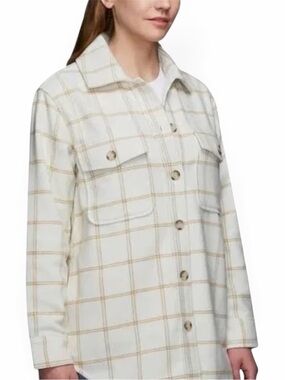 Tilley Women's Cream Plaid Utility Button-Up Jacket